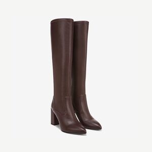 Franco Sarto Katherine Wide Calf Knee High Boot - Brown Faux Leather - Size 10